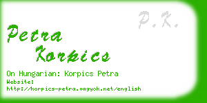 petra korpics business card